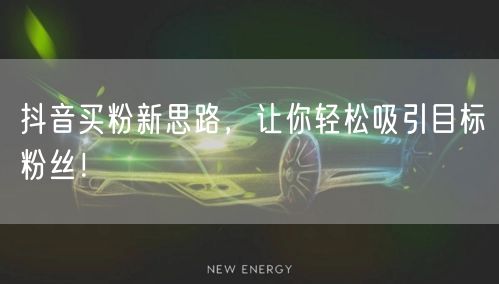 抖音买粉新思路，让你轻松吸引目标粉丝！
