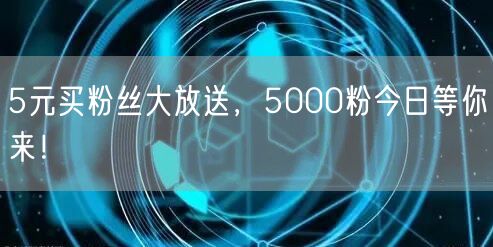 5元买粉丝大放送，5000粉今日等你来！