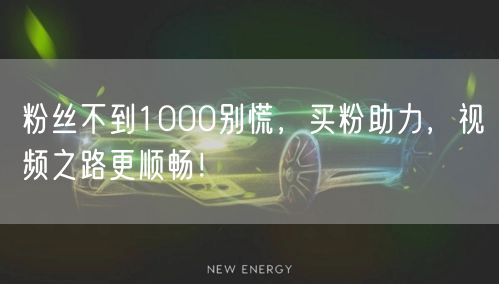 粉丝不到1000别慌，买粉助力，视频之路更顺畅！