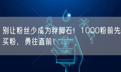 别让粉丝少成为绊脚石！1000粉前先买粉，勇往直前！