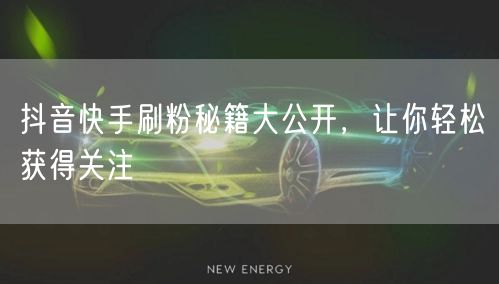 抖音快手刷粉秘籍大公开，让你轻松获得关注