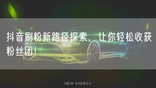 抖音刷粉新路径探索，让你轻松收获粉丝团！