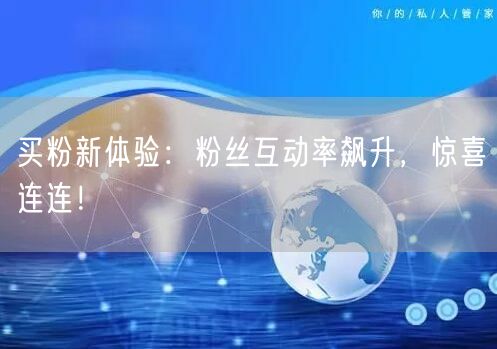 买粉新体验：粉丝互动率飙升，惊喜连连！