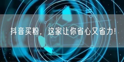抖音买粉，这家让你省心又省力！
