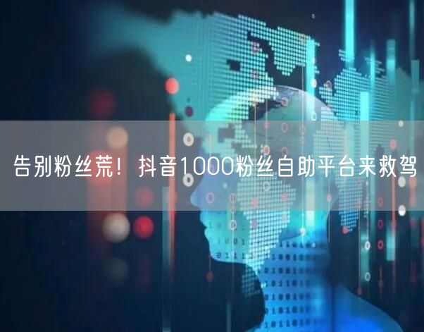 告别粉丝荒！抖音1000粉丝自助平台来救驾