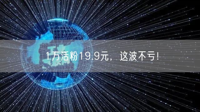 1万活粉19.9元，这波不亏！