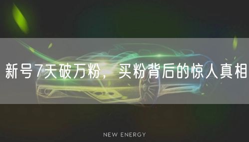 新号7天破万粉，买粉背后的惊人真相