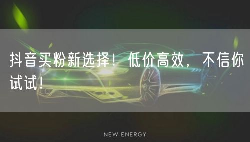 抖音买粉新选择！低价高效，不信你试试！