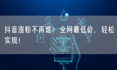 抖音涨粉不再难！全网最低价，轻松实现！