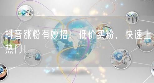 抖音涨粉有妙招！低价买粉，快速上热门！