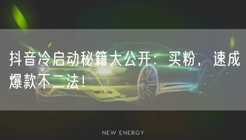 抖音冷启动秘籍大公开：买粉，速成爆款不二法！
