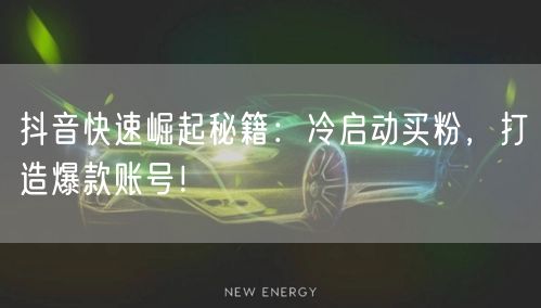 抖音快速崛起秘籍：冷启动买粉，打造爆款账号！