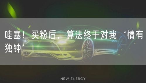哇塞！买粉后，算法终于对我‘情有独钟’！