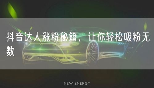 抖音达人涨粉秘籍，让你轻松吸粉无数