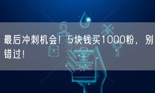 最后冲刺机会！5块钱买1000粉，别错过！