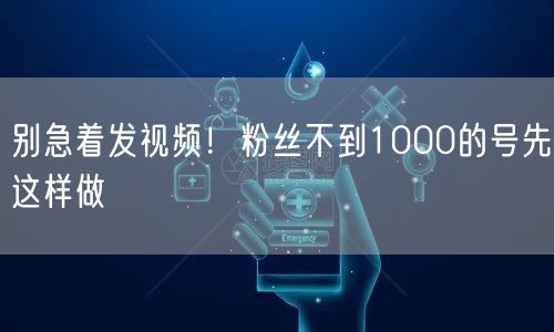 别急着发视频！粉丝不到1000的号先这样做