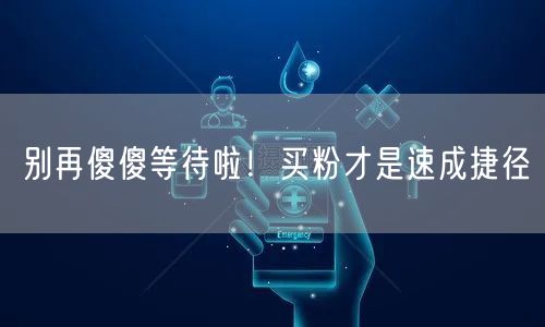 别再傻傻等待啦！买粉才是速成捷径