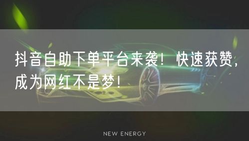 抖音自助下单平台来袭！快速获赞，成为网红不是梦！