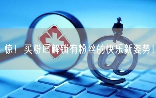 惊！买粉后解锁有粉丝的快乐新姿势！