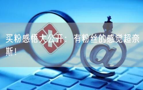 买粉感悟大公开：有粉丝的感觉超奈斯！