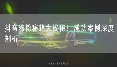 抖音涨粉秘籍大揭秘！成功案例深度剖析