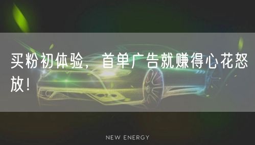 买粉初体验，首单广告就赚得心花怒放！
