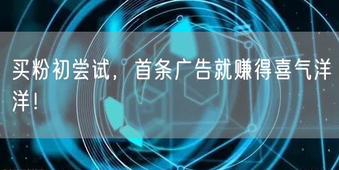 买粉初尝试，首条广告就赚得喜气洋洋！