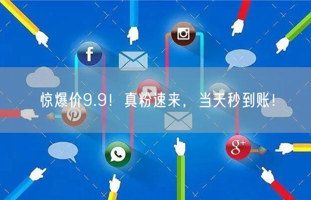 惊爆价9.9！真粉速来，当天秒到账！