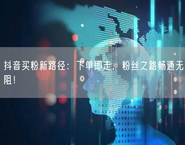 抖音买粉新路径：下单即走，粉丝之路畅通无阻！