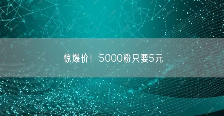 惊爆价！5000粉只要5元