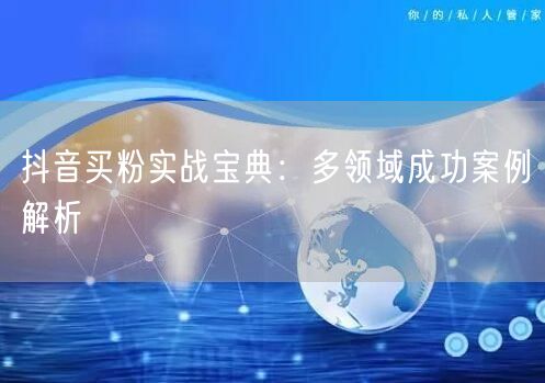 抖音买粉实战宝典：多领域成功案例解析