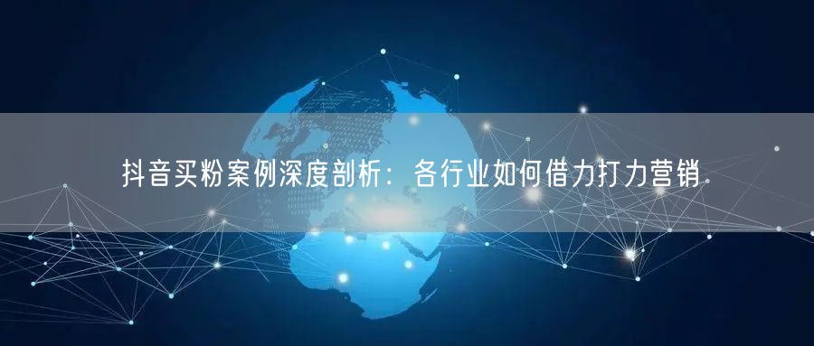 抖音买粉案例深度剖析：各行业如何借力打力营销