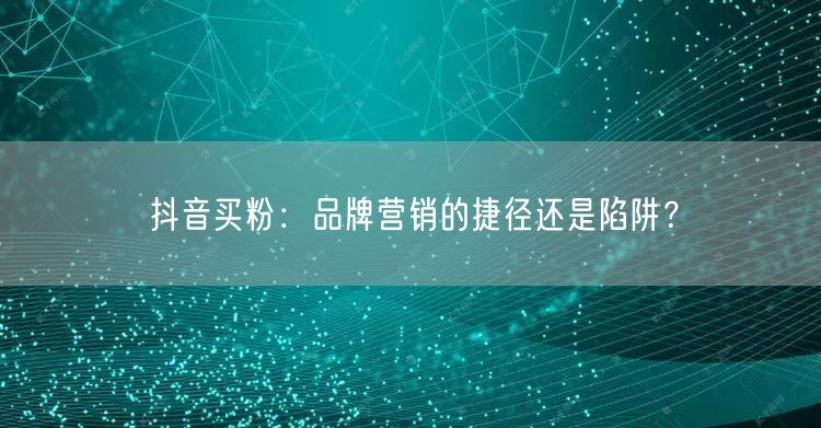 抖音买粉：品牌营销的捷径还是陷阱？