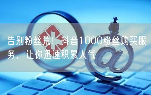 告别粉丝荒！抖音1000粉丝购买服务，让你迅速积累人气