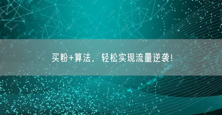 买粉+算法，轻松实现流量逆袭！