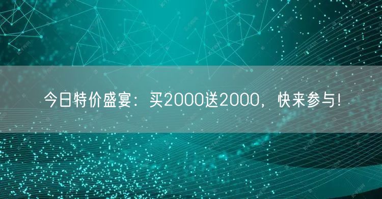今日特价盛宴：买2000送2000，快来参与！