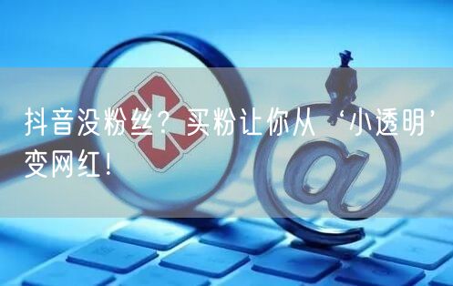 抖音没粉丝？买粉让你从‘小透明’变网红！