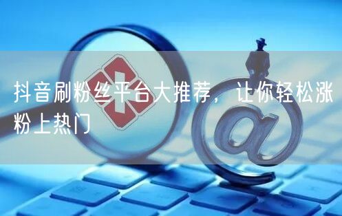 抖音刷粉丝平台大推荐，让你轻松涨粉上热门