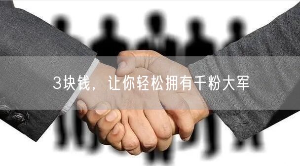 3块钱，让你轻松拥有千粉大军