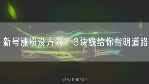 新号涨粉没方向？3块钱给你指明道路