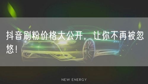 抖音刷粉价格大公开，让你不再被忽悠！