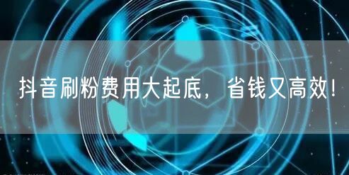 抖音刷粉费用大起底，省钱又高效！