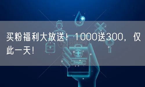 买粉福利大放送！1000送300，仅此一天！