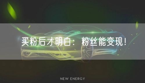 买粉后才明白：粉丝能变现！