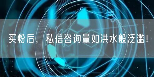 买粉后，私信咨询量如洪水般泛滥！