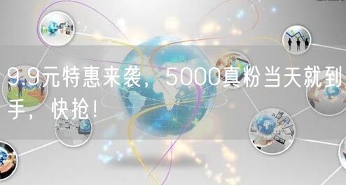 9.9元特惠来袭，5000真粉当天就到手，快抢！