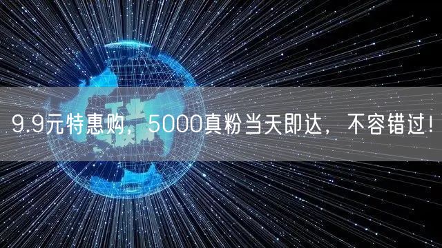 9.9元特惠购，5000真粉当天即达，不容错过！