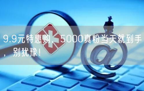 9.9元特惠购，5000真粉当天就到手，别犹豫！