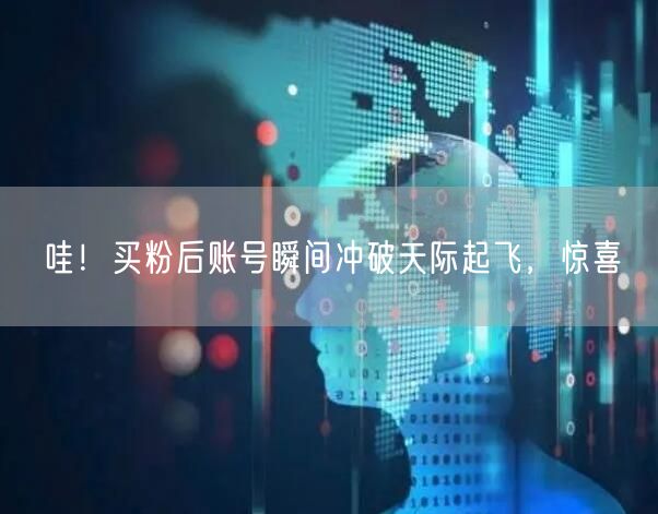 哇！买粉后账号瞬间冲破天际起飞，惊喜