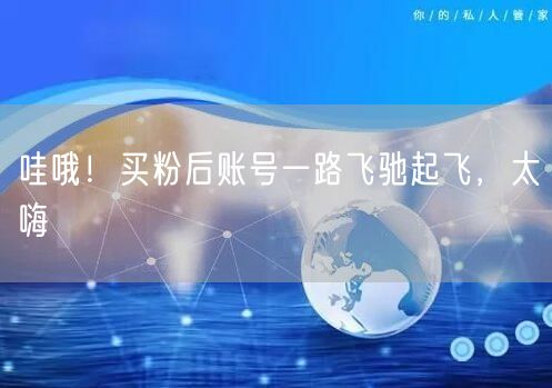 哇哦！买粉后账号一路飞驰起飞，太嗨